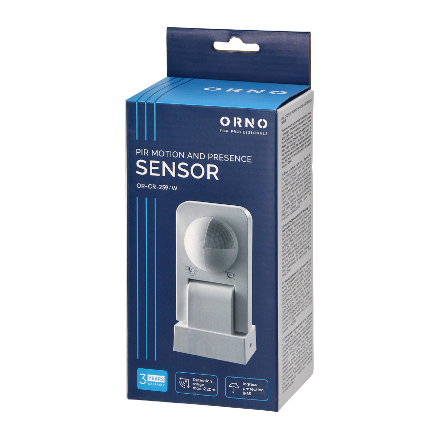 Czujnik ruchu i obecności 360°, IP65, 2000W, zasieg max. 20m, biały