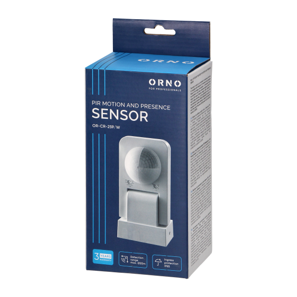 Czujnik ruchu i obecności 360°, IP65, 2000W, zasieg max. 20m, biały