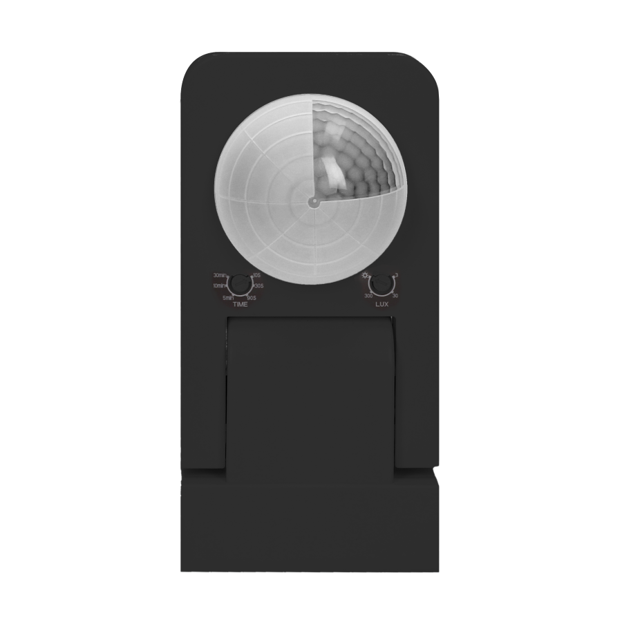 Motion and presence sensor 360°, IP65, 2000W, range max. 20m, black