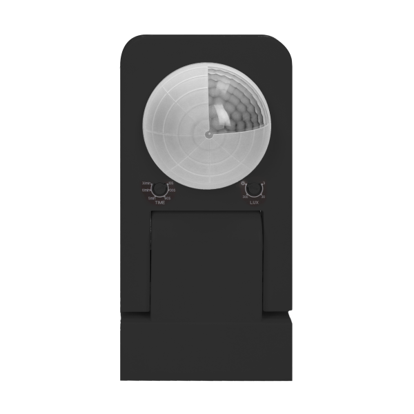 Motion and presence sensor 360°, IP65, 2000W, range max. 20m, black