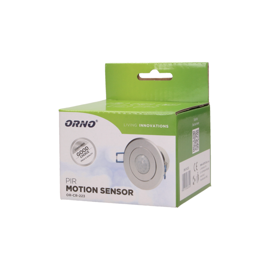 Czujnik ruchu 360st. IP20, 1200W, aluminium, do sufitów podwieszanych, regulacja położenia sensora