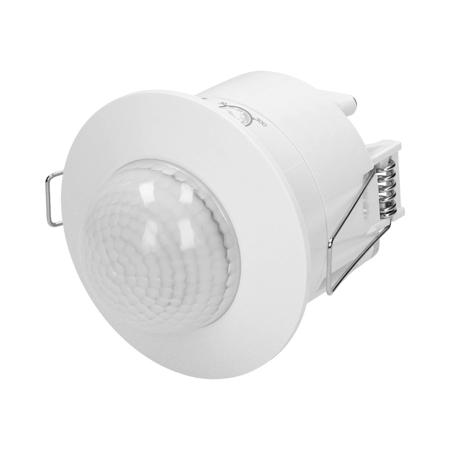 Flush mounted PIR motion and presence sensor 360°, IP20 , 1200W, 3 sensors, white