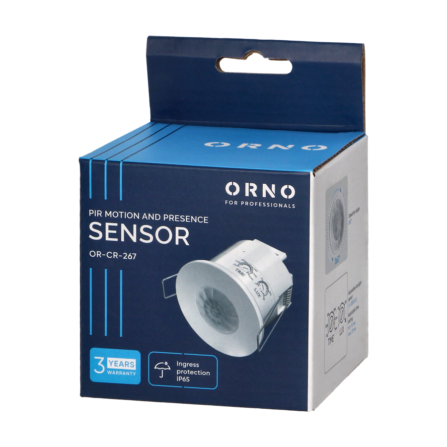 Flush-mounted motion sensor 360°, IP65, 1200W