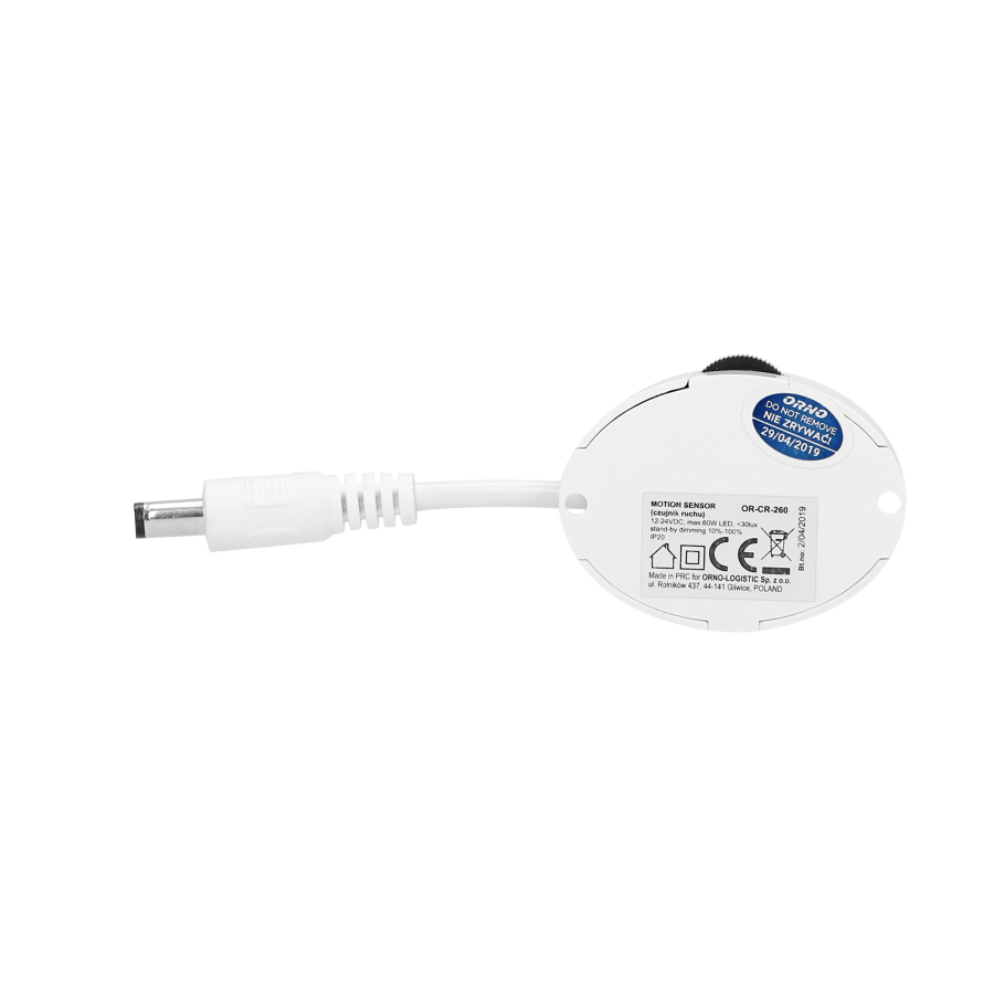 Czujnik ruchu do paska LED 120st., 12V, max LED 60W, funkcja przyciemniania