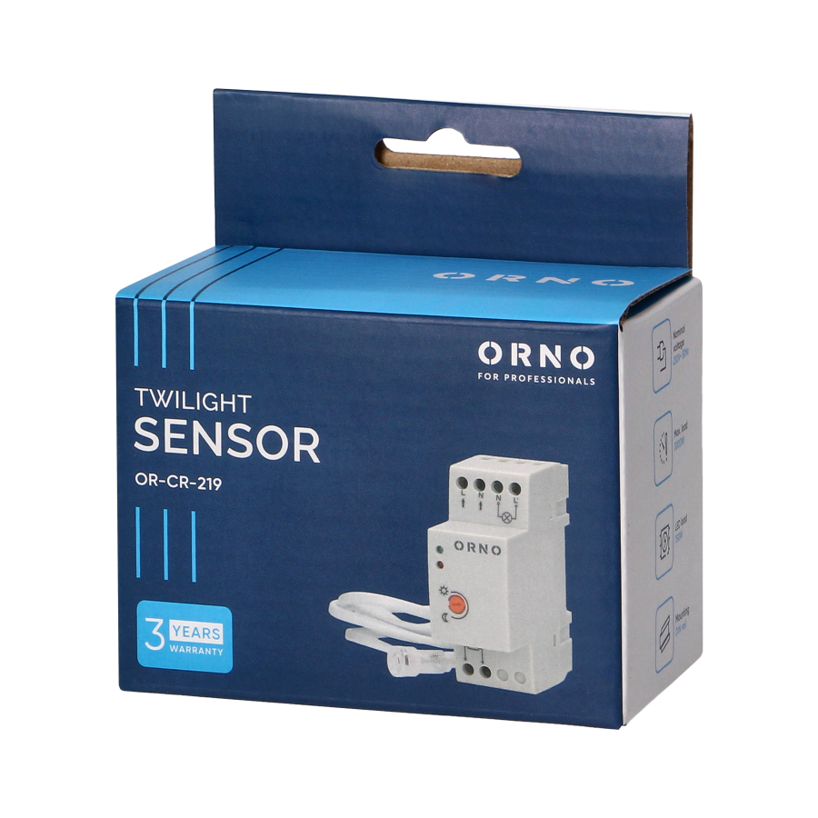 DIN twilight sensor with external probe, IP65