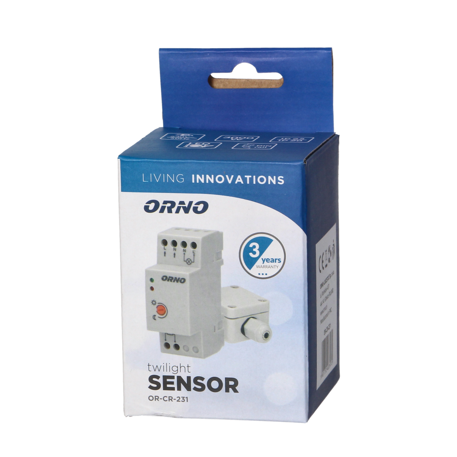 DIN twilight sensor with external probe, IP65