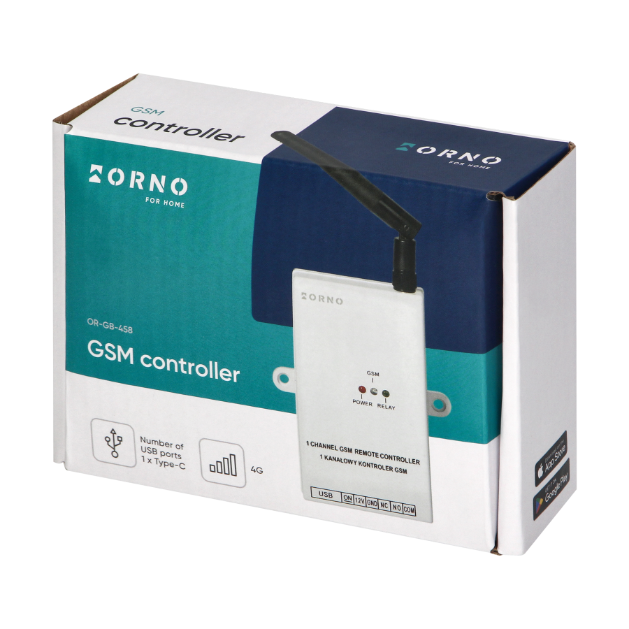 GSM controller to gate control, with USB input, 4G