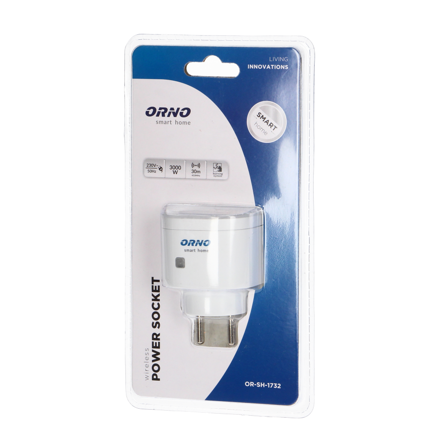 Wireless power socket with radio receiver, ORNO Smart Home