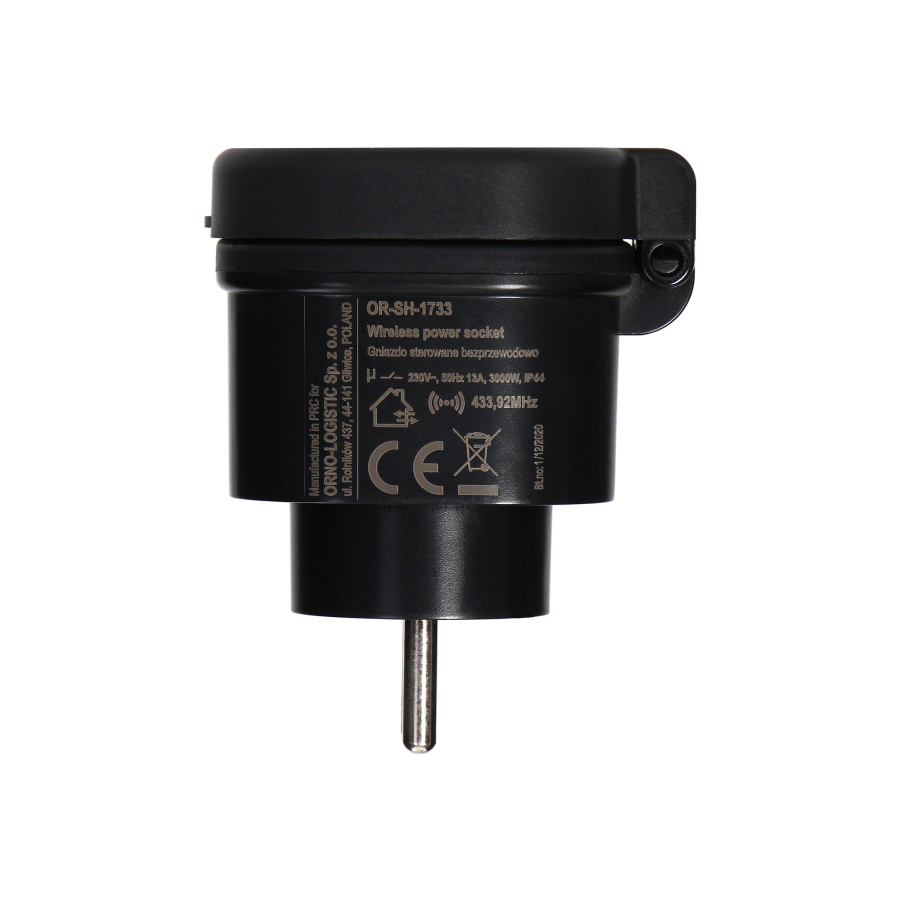 Outdoor wireless power socket with radio receiver, IP44, ORNO Smart Home