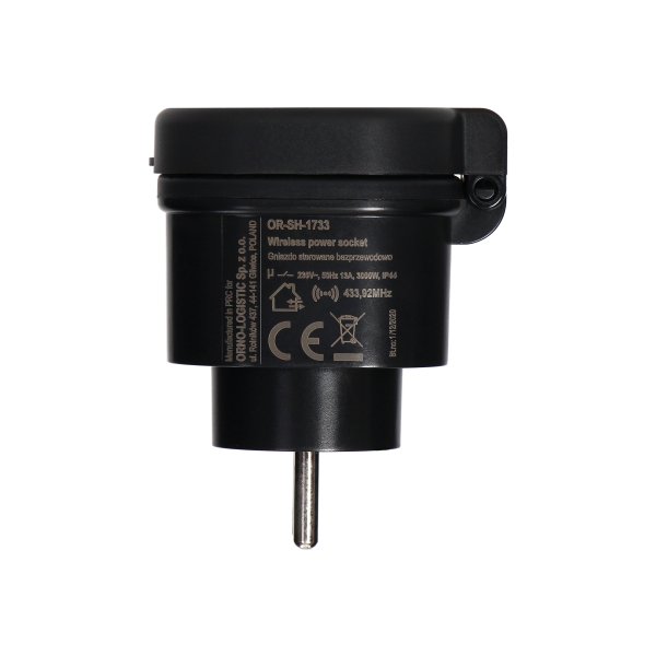 Outdoor wireless power socket with radio receiver, IP44, ORNO Smart Home Outdoor wireless power socket with radio receiver, IP44, ORNO Smart Home