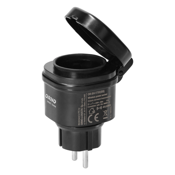 Outdoor wireless power socket with radio receiver, IP44, ORNO Smart Home, Schuko Outdoor wireless power socket with radio receiver, IP44, ORNO Smart Home, Schuko