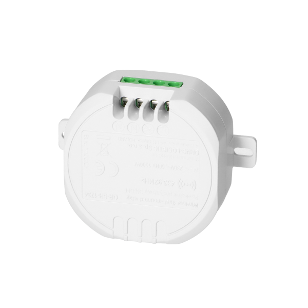 Przekaźnik podtynkowy (dopuszkowy) ORNO Smart Home sterowany bezprzewodowo, z odbiornikiem radiowym, obciążenie 1000W Przekaźnik podtynkowy (dopuszkowy) ORNO Smart Home sterowany bezprzewodowo, z odbiornikiem radiowym, obciążenie 1000W