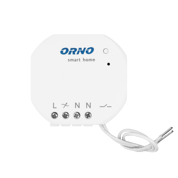 Wireless wall switch with radio receiver, MINI size for flush-mount junction box, ORNO Smart Home