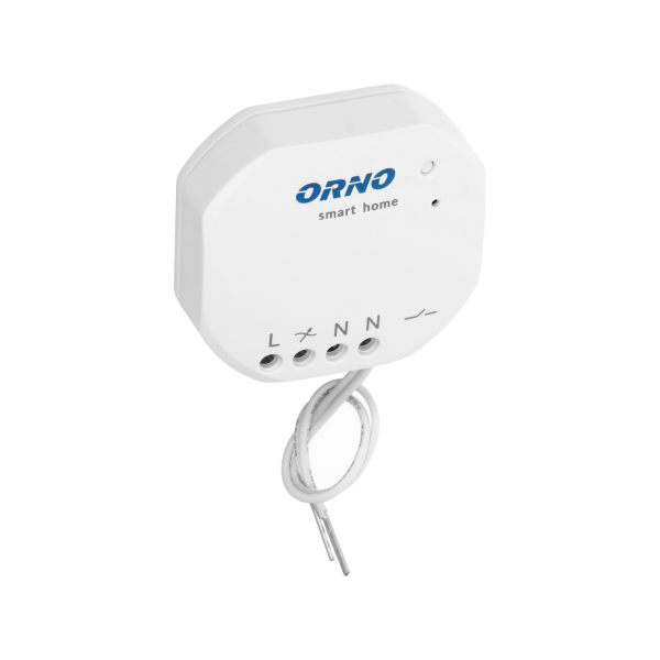 Wireless wall switch with radio receiver, MINI size for flush-mount junction box, ORNO Smart Home