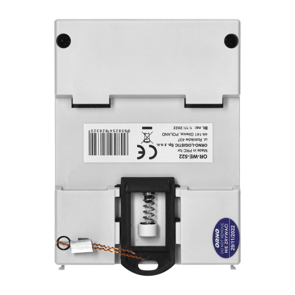 1-fazowy wskaźnik zużycia energii elektrycznej, 80A, 3 moduły, DIN TH-35mm