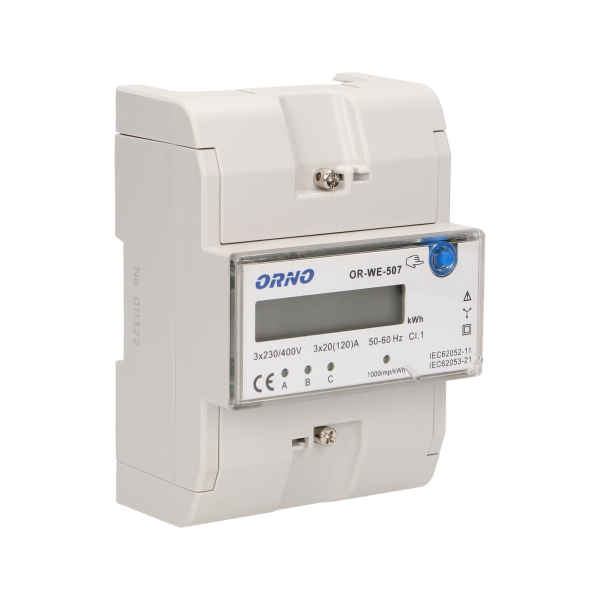 3-phase energy meter, 120A, 5 modules DIN TH-35mm