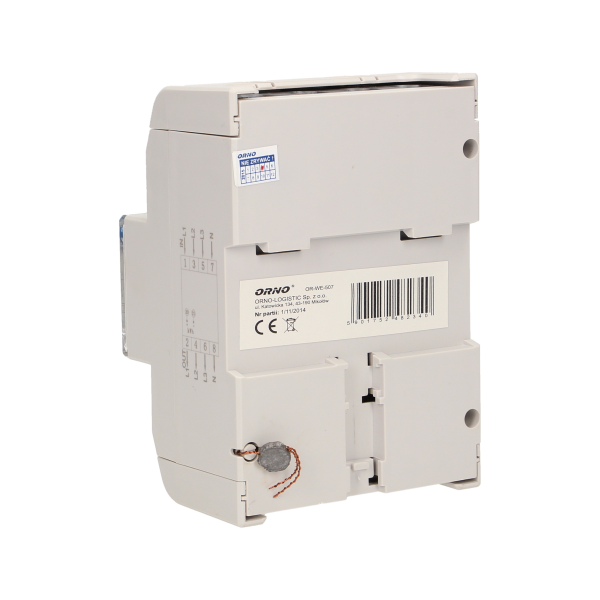 3-fazowy wskaźnik energii elektrycznej, 120A, 5 modułów, DIN TH-35mm, dodatkowy przycisk