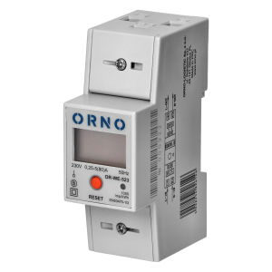 1-phase electricity consumption meter, 80A, MID, RS485, additional display, pulse output, RESET button, 2 modules, DIN TH-35mm