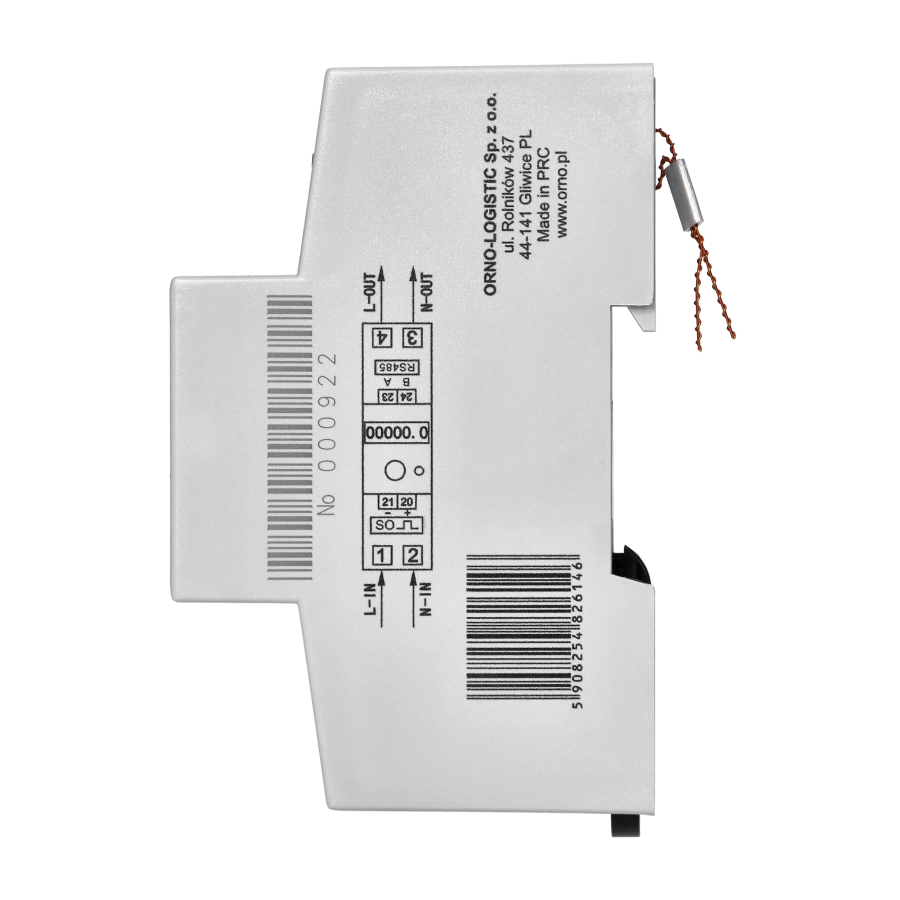 1-fazowy licznik zużycia energii elektrycznej, 80A, MID, RS485, dodatkowy wskaźnik, wyjście impulsowe, przycisk RESET, 2 moduły, DIN TH-35mm