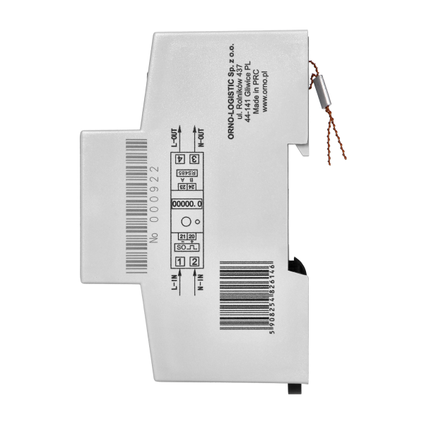 1-fazowy licznik zużycia energii elektrycznej, 80A, MID, RS485, dodatkowy wskaźnik, wyjście impulsowe, przycisk RESET, 2 moduły, DIN TH-35mm