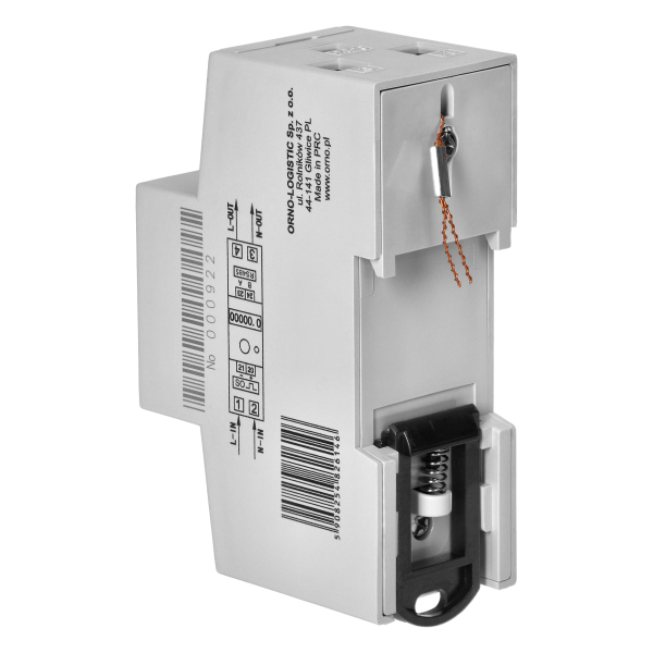 1-fazowy licznik zużycia energii elektrycznej, 80A, MID, RS485, dodatkowy wskaźnik, wyjście impulsowe, przycisk RESET, 2 moduły, DIN TH-35mm