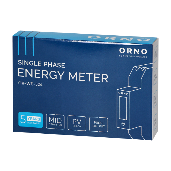 1-fazowy licznik energii elektrycznej, 100A, MID, 1 moduł, DIN TH-35mm, PV