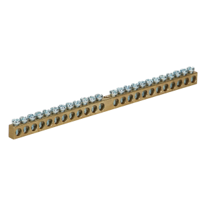 Non-insulated brass busbar, 24 cables