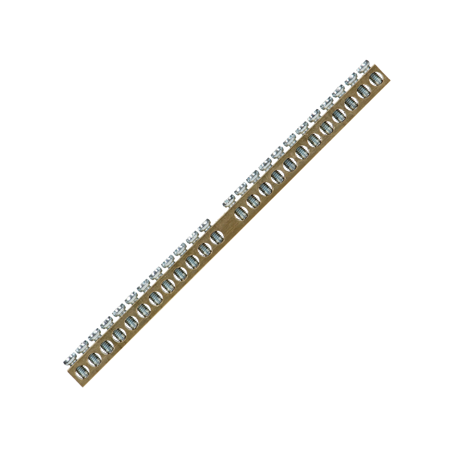 Non-insulated brass busbar, 24 cables