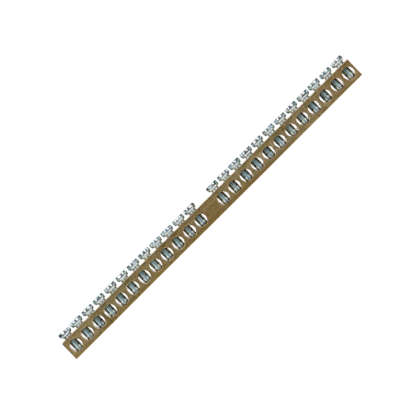 Non-insulated brass busbar, 24 cables