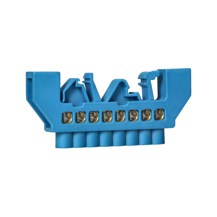 Listwa zaciskowa izolowana N, 8 przewodów, niebieska