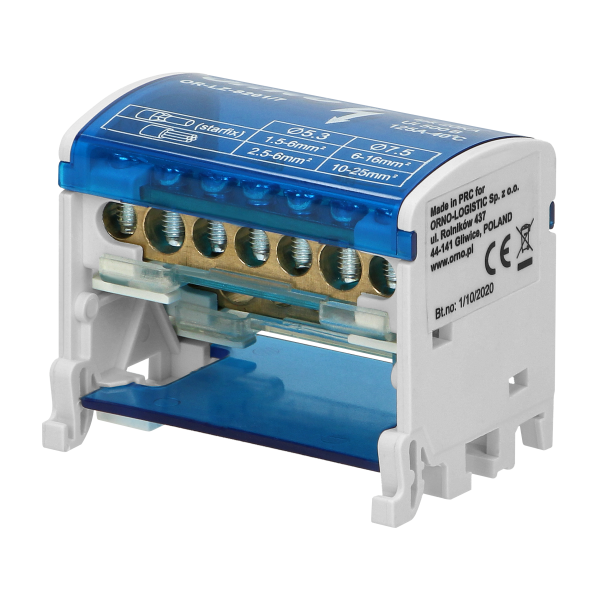 Double row power distribution block, 7 cables Double row power distribution block, 7 cables