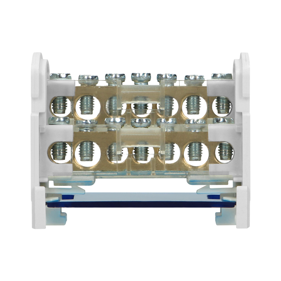 Double row power distribution block, 7 cables