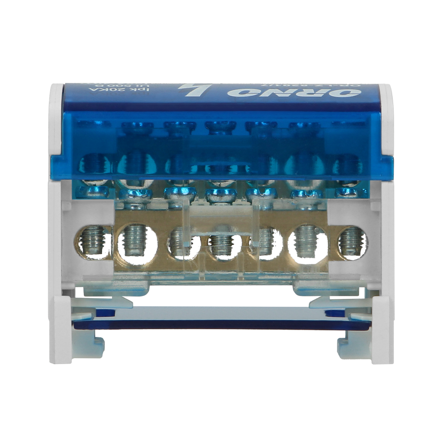 Double row power distribution block, 7 cables