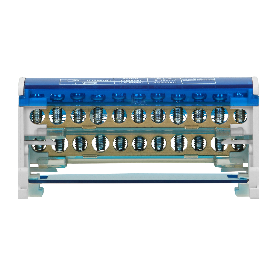 Double row power distribution block, 11 cable