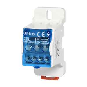 Blok rozdzielczy 80A, zacisk wejściowy 16mm², zaciski wyjściowe 4x6mm², 2x16mm²