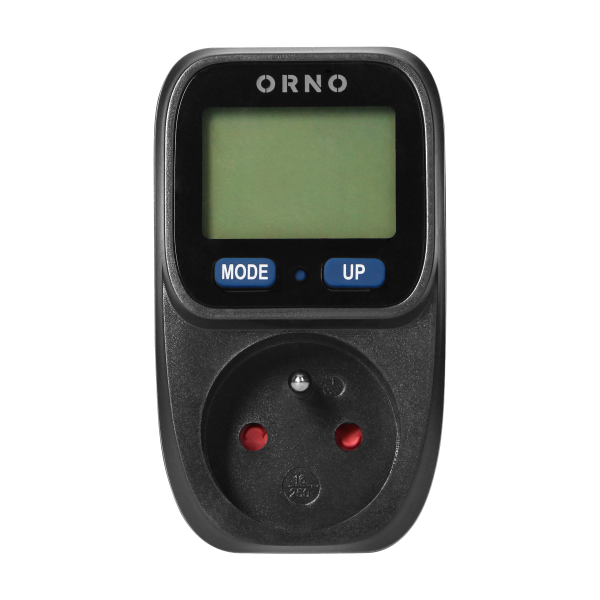 Power meter with LCD display with backlight, black