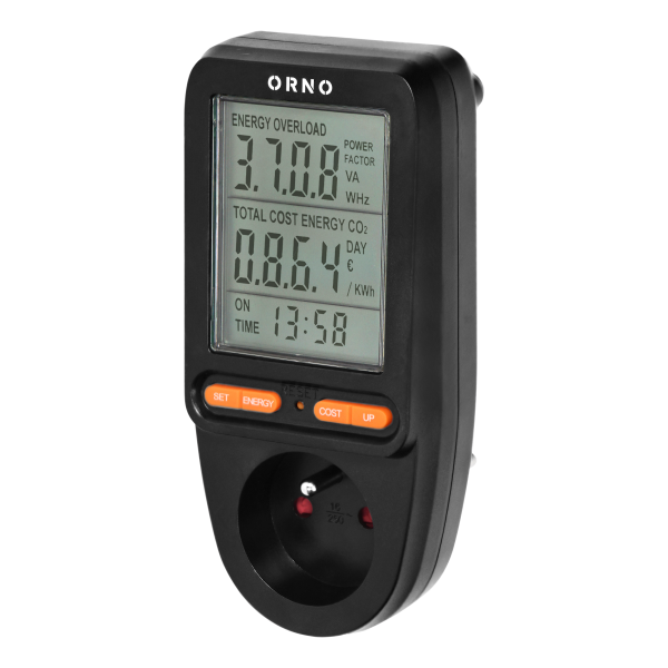 Energy calculator with LCD display color black