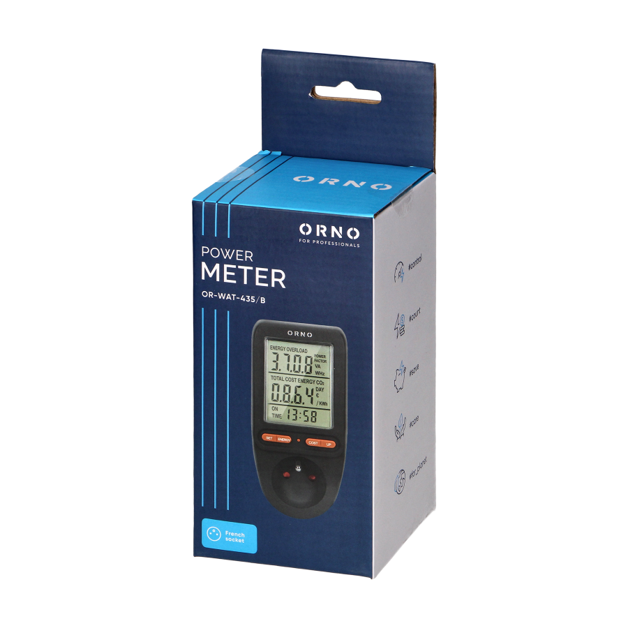 Energy calculator with LCD display color black