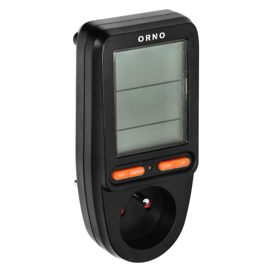 Energy calculator with LCD display color black