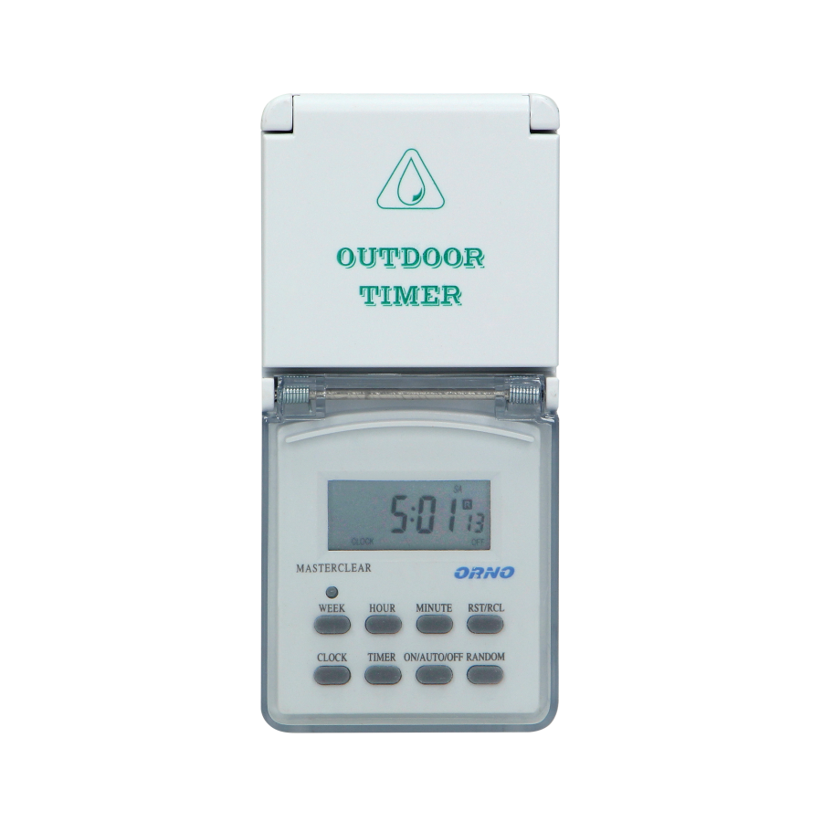 Weekly digital timer with LCD display, IP44