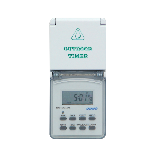 Weekly digital timer with LCD display, IP44