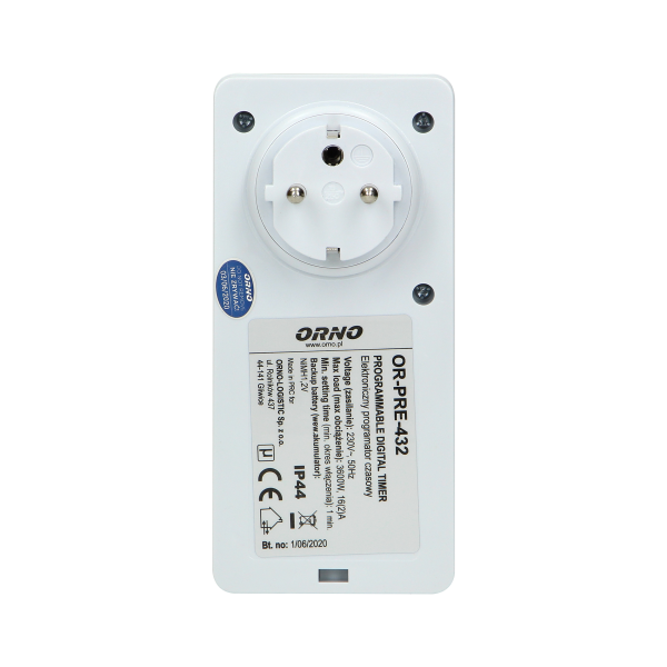 Weekly digital timer with LCD display, IP44