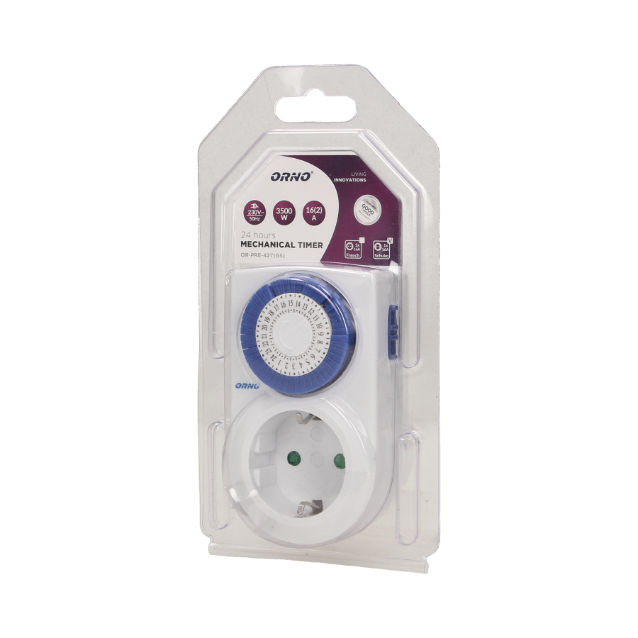 Mini 24 hours mechanical timer, schuko