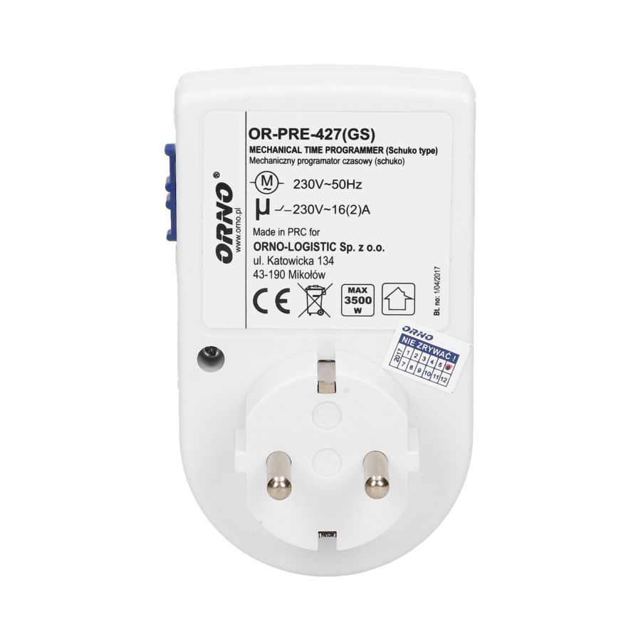Mini 24 hours mechanical timer, schuko