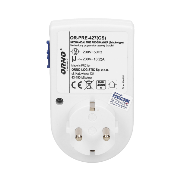 Mini 24 hours mechanical timer, schuko