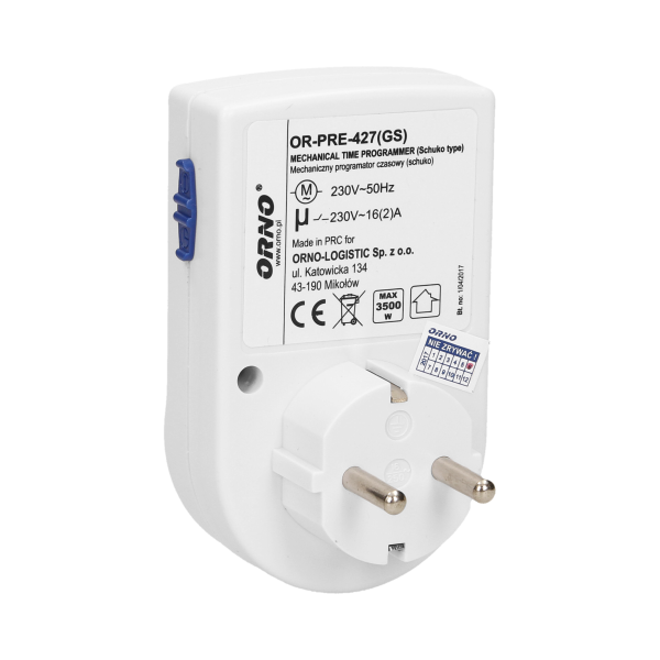 Mini 24 hours mechanical timer, schuko
