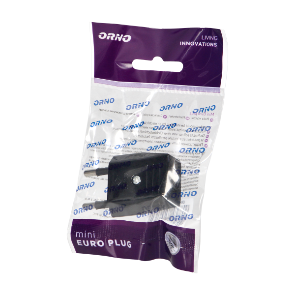 Flat plug without earthing pins, 2,5A, 250V, black