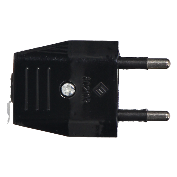 Flat plug without earthing pins, 2,5A, 250V, black