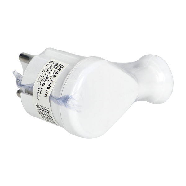 Angled plug 2P+Z, Uni-Schuko, white