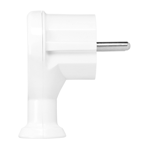 Angled plug 2P+Z, Uni-Schuko, white